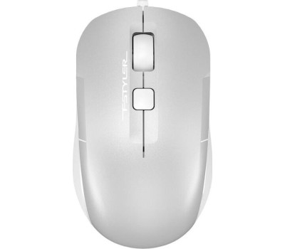 A4TECH Мышь проводная Fstyler FM26, оптическая, USB, 1600dpi, серебристый и белый [fm26 usb (icy white)]