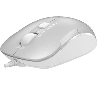 A4TECH Мышь проводная Fstyler FM26, оптическая, USB, 1600dpi, серебристый и белый [fm26 usb (icy white)]