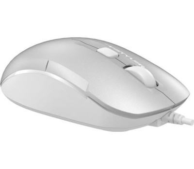 A4TECH Мышь проводная Fstyler FM26, оптическая, USB, 1600dpi, серебристый и белый [fm26 usb (icy white)]