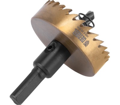 Коронка DENZEL Коронка по металлу HSS, 50 мм, нитридтитановое покрытие 724116