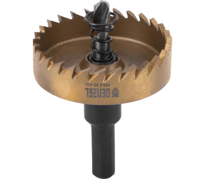 Коронка DENZEL Коронка по металлу HSS, 50 мм, нитридтитановое покрытие 724116