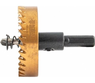 Коронка DENZEL Коронка по металлу HSS, 50 мм, нитридтитановое покрытие 724116