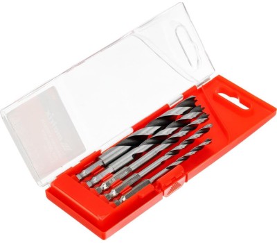 Набор сверл MATRIX Набор сверл по дереву, 4-5-6-8-10 мм, 5 шт, шестигранный хвостовик, пластиковый кейс, 70283