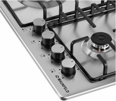 Варочная панель газовая MAUNFELD Газовая варочная панель EGHS.64.3STS-ES/G, 4 конфорки, нержавеющая сталь, серебристый