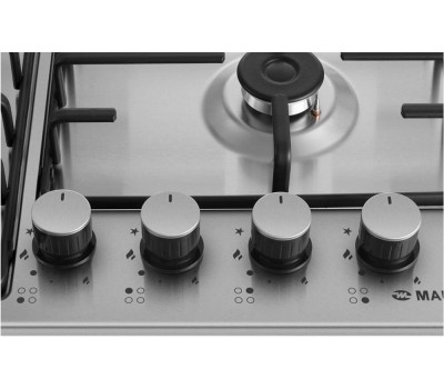 Варочная панель газовая MAUNFELD Газовая варочная панель EGHS.64.3STS-ES/G, 4 конфорки, нержавеющая сталь, серебристый