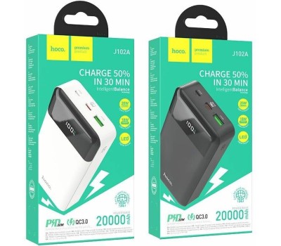 HOCO Внешний аккумулятор (Power Bank) J102A Cool figure, 20000мAч, белый [j102a cool figure white]