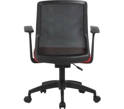 Кресло компьютерное CACTUS Кресло CS-MC222-BKRD, сетка/ткань, до 100кг, фиксированные подлокотники, темно-красный
