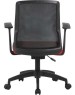 Кресло компьютерное CACTUS Кресло CS-MC222-BKRD, сетка/ткань, до 100кг, фиксированные подлокотники, темно-красный