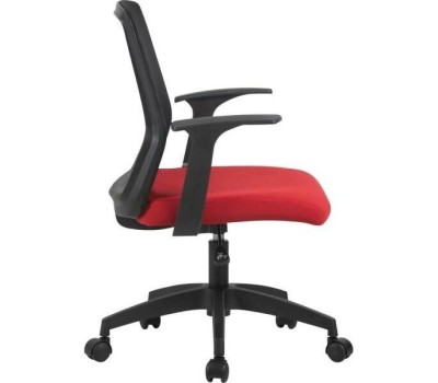 Кресло компьютерное CACTUS Кресло CS-MC222-BKRD, сетка/ткань, до 100кг, фиксированные подлокотники, темно-красный