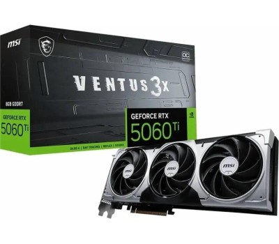 Видеокарта MSI Видеокарта PCIE16 RTX5060TI 8GB RTX 5060 Ti 8G VENTUS 3X OC