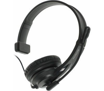A4TECH Наушники накладные с микрофоном HU-11 черный (проводные, оголовье, кабель 2м, USB) (HU-11/USB/BLACK)