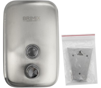 BRIMIX - Дозатор для жидкого мыла 500 мл, настенный, с глазком, из нержавеющей стали марки 304, цвет САТИН. 614