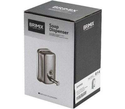 BRIMIX - Дозатор для жидкого мыла 500 мл, настенный, с глазком, из нержавеющей стали марки 304, цвет САТИН. 614