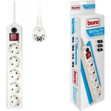 Сетевой фильтр BURO 500SH-3-W 3м 5 розеток белый
