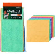 Набор салфеток LI-SA LS0109 из микрофибры в наборе (6 шт-30х30см), плотность 200г/м2 48875