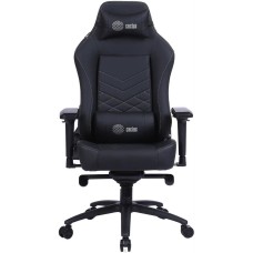 Кресло компьютерное игровое CACTUS Кресло игровое CS-CHR-0112BL-M с вибромассажем, на колесиках, экокожа, черный