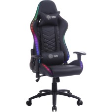 Кресло компьютерное игровое CACTUS Кресло игровое CS-CHR-0099BL с RGB подсветкой черный эко.кожа с подголов. крестов. сталь