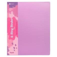БЮРОКРАТ Папка панорама на кольцах Pastel PAST0740/4RPINK, 4шт колец, О-образные, A4, 40мм корешок, пластик, 0.7мм, розовый
