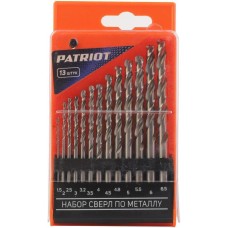 Набор сверл PATRIOT Набор сверл по металлу (1.5-6.5 мм, 13шт.)