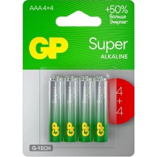GP Батарея Super Alkaline G-Tech 24А AAA 1000mAh (8шт)