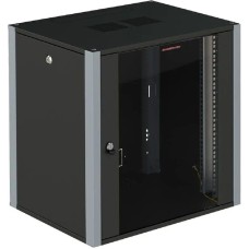 SYSMATRIX Шкаф коммутационный (WP 6312.910) настенный 12U 600x350мм пер.дв.стекл 2 бок.пан. 60кг черный 200мм 20кг 585мм IP20 металл