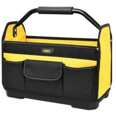 DELI Сумка для инструментов каркасная с жестким пластиковым дном DL586111 7 карманов, без плечевого ремня, ткань Оксфорд 600D