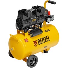 DENZEL Компрессор безмасл. малошумный DLP-950/24, 950Вт,24 л, 2850 об/мин, 170 л/мин 58142
