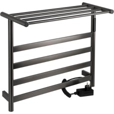 KRAFTTE - Полотенцесушитель электрический, 510 х 575 х 220 мм, лесенка на 4 перекладины с полкой, 75 Вт, из нержавеющей стали, сенсорное управление с таймером до 24 часов, цвет ГРАФИТ. 44020