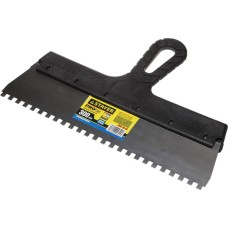 STAYER PROFlat, 300 мм, зуб 6 х 6 мм, пластиковая ручка, зубчатый, нержавеющий фасадный шпатель, Professional (1009-30-06)