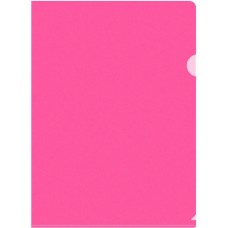 БЮРОКРАТ Папка-уголок Double Neon DNECPINK A4 пластик 0.18мм розовый
