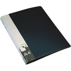БЮРОКРАТ Папка на 2-х кольцах -0827/2RBLCK A4 пластик 0.7мм кор.27мм внутр. с вставкой черный