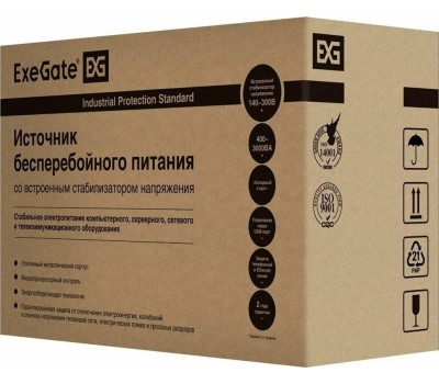 Источник бесперебойного питания EXEGATE (244541) POWER BLACK BNB-400 (400VA/2 евророзетки)