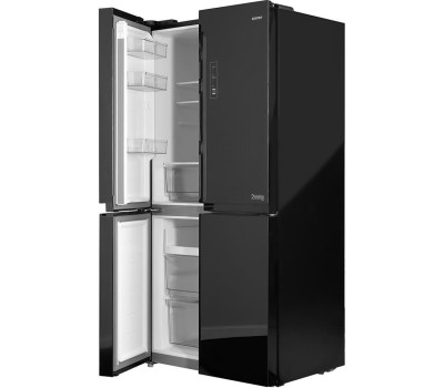 Холодильник Centek CT-1756 NF Black Glass INVERTER <442л (153л/289л)> 833х655х1775мм, Стекло, 4 дв