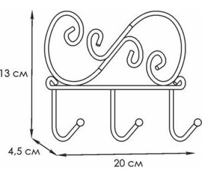 Вешалка настенная ЗМИ Кружева 3 Белая ВН 275