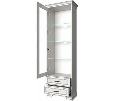 Шкаф АНРЭКС TIFFANY Шкаф с витриной 1V2S, цвет вудлайн кремовый (5 уп)