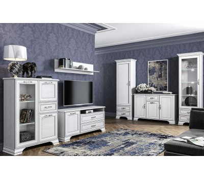 Шкаф АНРЭКС TIFFANY Шкаф с витриной 1V2S, цвет вудлайн кремовый (5 уп)