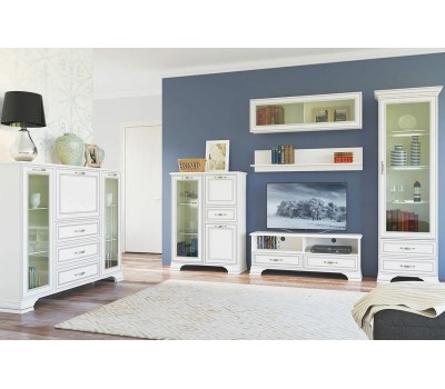 Шкаф АНРЭКС TIFFANY Шкаф с витриной 1V2S, цвет вудлайн кремовый (5 уп)