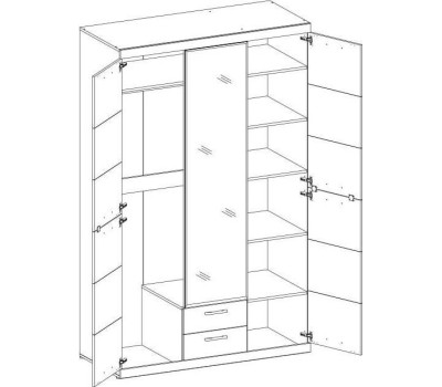 Шкаф АНРЭКС OSKAR Шкаф 3D2S Z цвет дуб Санремо