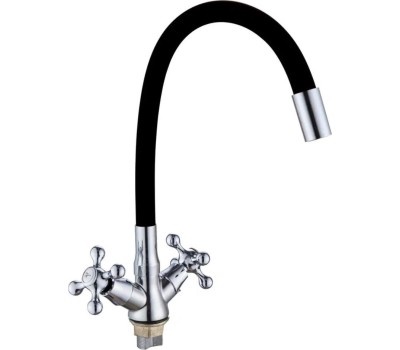 Смеситель GOTA ROCIO G095532-GOTA Barcelona Смеситель д/кухни с 2-мя рукоятками с высоким силиконовым изливом, креп. гайка