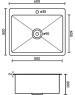 Кухонная мойка GFFRANK 60502G Мойка врезная 60х50 см цвет графит, толщина 2,0 х 0,6 мм, глубина 200 мм + большой сифон с переливом