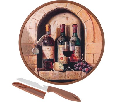 Доска разделочная AGNESS 895-178 с ножом d27,5*1,2см