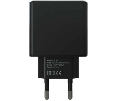СЗУ MORE CHOICE (4610196409936) NC60 1USB-C 3.0A PD 20W быстрая зарядка Black