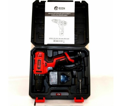Дрель-шуруповёрт EDON AD-1201 черный/красный 15417 12В, 1аккум