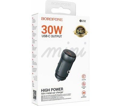 АЗУ BOROFONE (6941991118517) BZ32 1Type-C PD30W , Metal grey