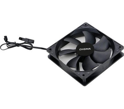 DIGMA Вентилятор DFAN-120-7 120мм, 3-pin, от БП:4-pin (Molex), 1200об/мин, 23 дБ, черный, Ret