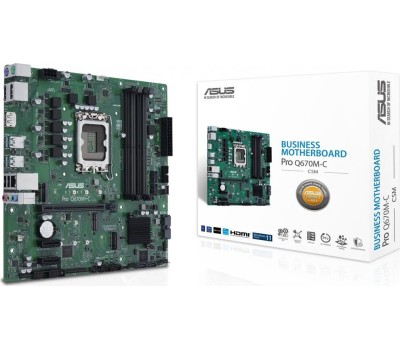 Материнская плата ASUS Материнская плата PRO Q670M-C-CSM, Socket LGA 1700, Intel Q670, mATX, Ret