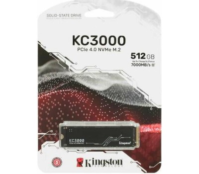 Накопитель SSD KINGSTON SSD накопитель KC3000 SKC3000S/512G 512ГБ, M.2 2280, PCIe 4.0 x4, NVMe, M.2