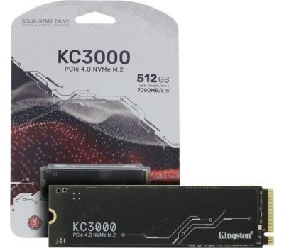 Накопитель SSD KINGSTON SSD накопитель KC3000 SKC3000S/512G 512ГБ, M.2 2280, PCIe 4.0 x4, NVMe, M.2