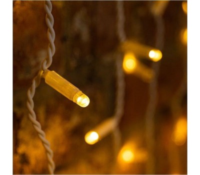 NEON-NIGHT Гирлянда светодиодная Занавес 2х6м 768 LED ТЕПЛЫЙ БЕЛЫЙ прозрачный ПВХ IP65 эффект мерцания 230В нужен блок 303-500-1