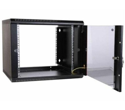 ЦМО Шкаф коммутационный ШРН-Эконом ШРН-Э-6.500-9005 настенный, стеклянная передняя дверь, 6U, 600x342x520 мм